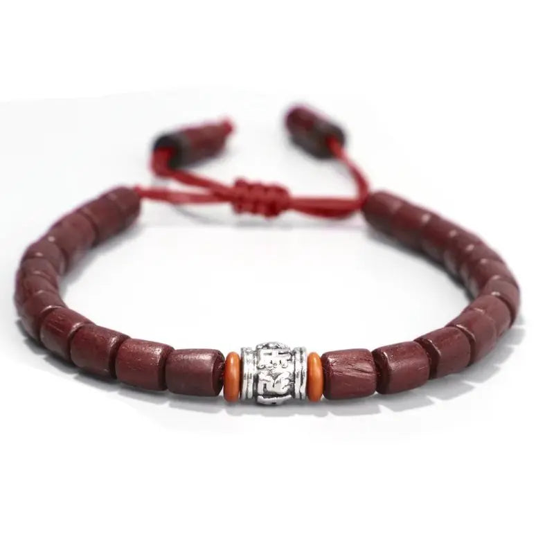 Bracelet Tibétain Bois en Santal Rouge