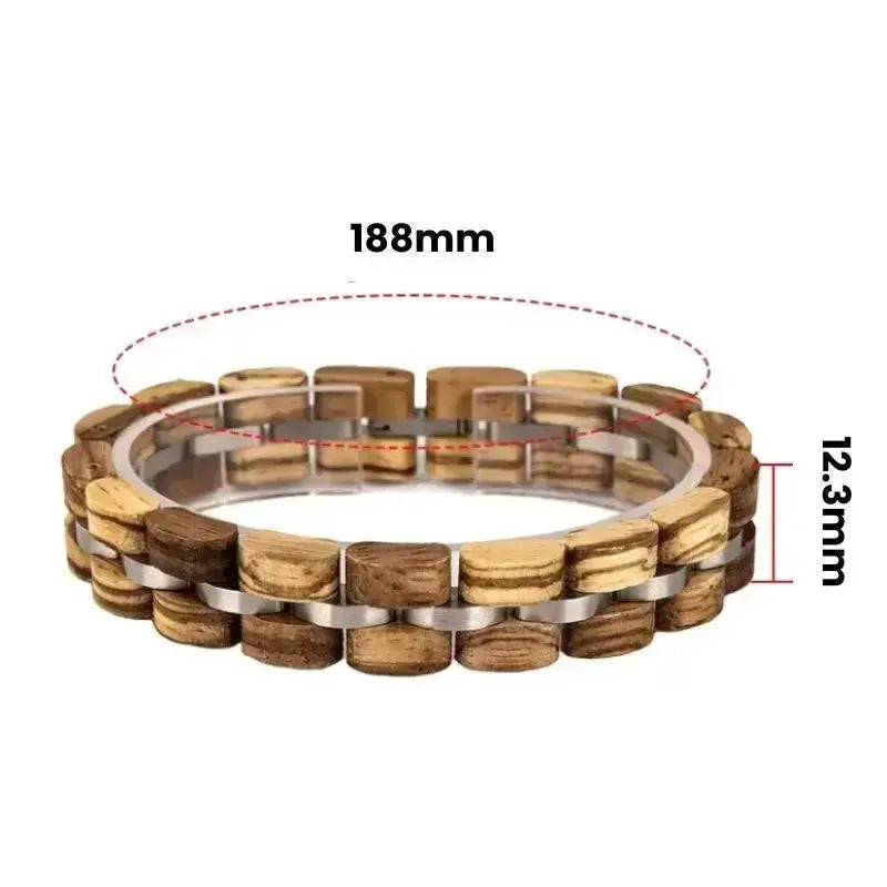 Bracelet Cuivre & Bois Noir Sculpté – Accessoire Unisexe Élégant