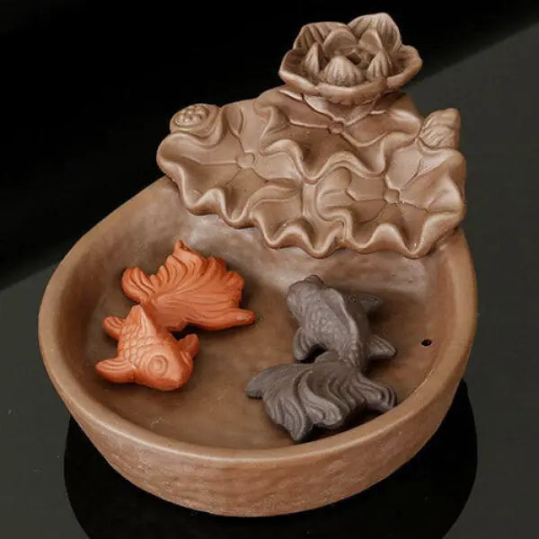 Brûleur d’Encens Japonais Cascade Lotus & Carpes Koï
