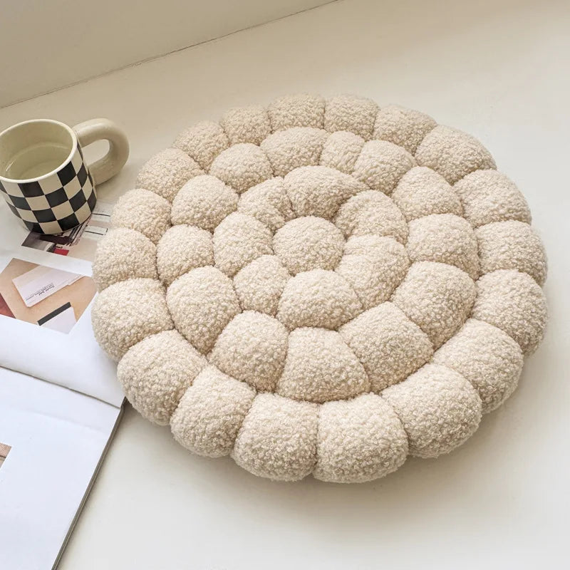 Coussin Japonais Tissé à Motifs Fleuris en Coton & Polyester – 42 × 42 cm