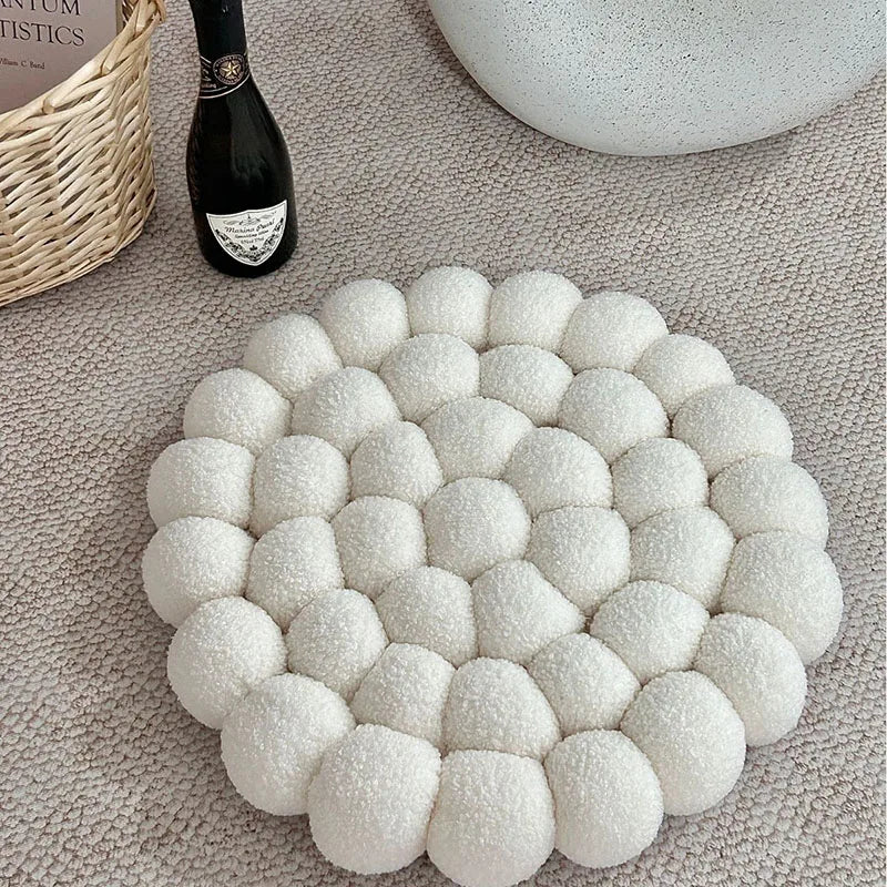 Coussin Japonais Tissé à Motifs Fleuris en Coton & Polyester – 42 × 42 cm