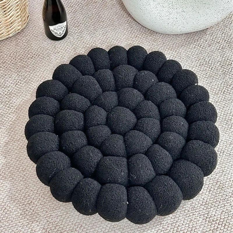 Coussin Japonais Tissé à Motifs Fleuris en Coton & Polyester – 42 × 42 cm