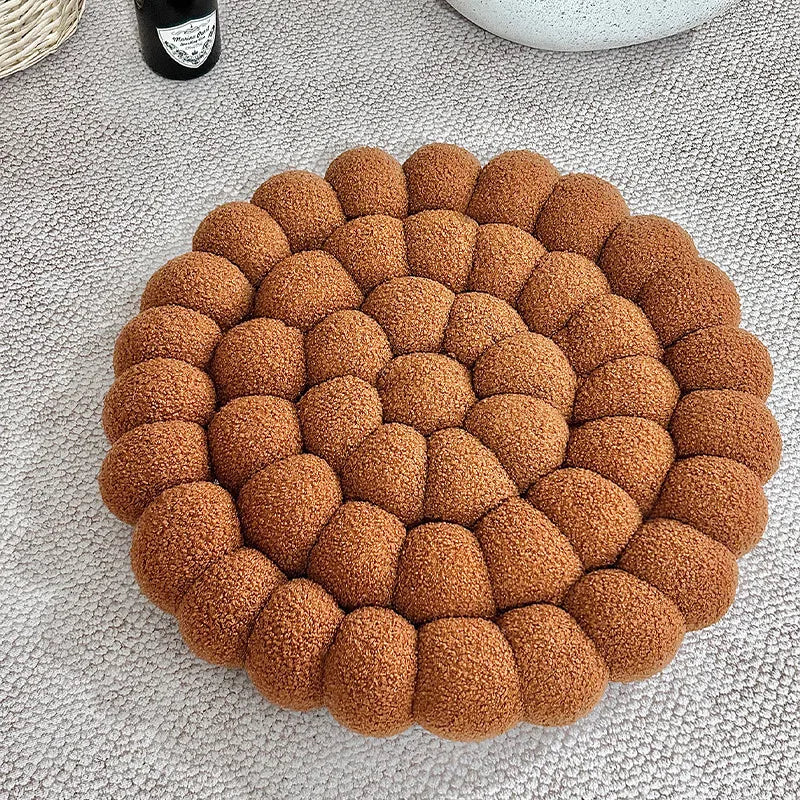 Coussin Japonais Tissé à Motifs Fleuris en Coton & Polyester – 42 × 42 cm