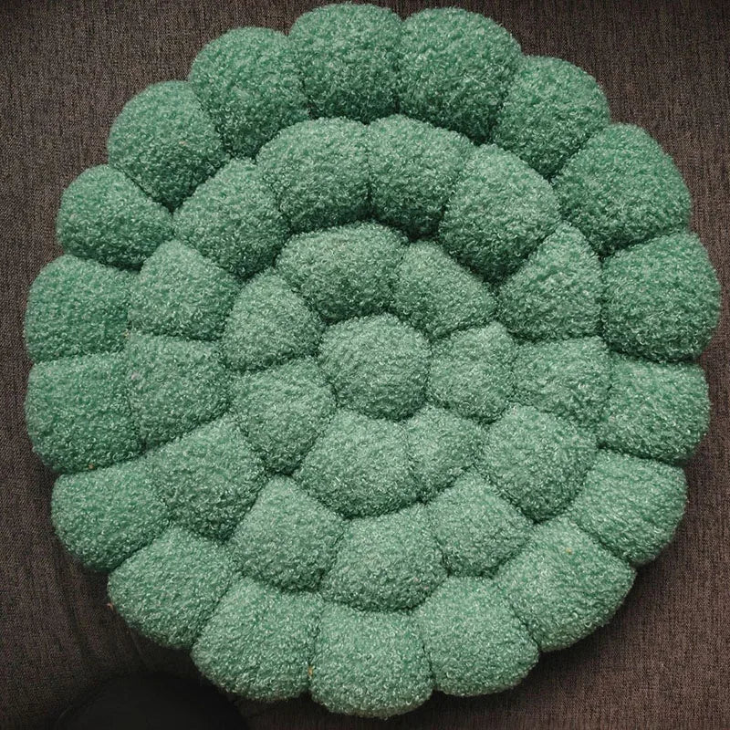 Coussin Japonais Tissé à Motifs Fleuris en Coton & Polyester – 42 × 42 cm