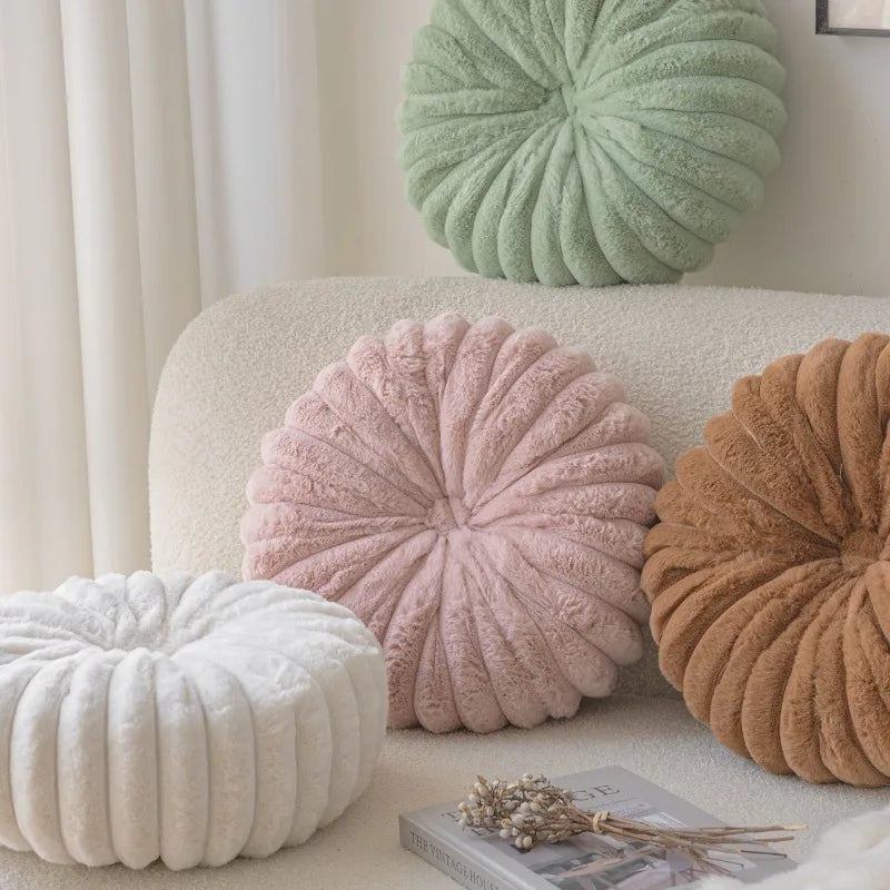 Coussin Citrouille Japonais en Peluche Imitation Lapin – Style Kawaii