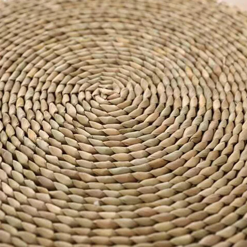 — Coussin de Méditation Japonais en Paille Naturelle | Assise Zen Artisanale