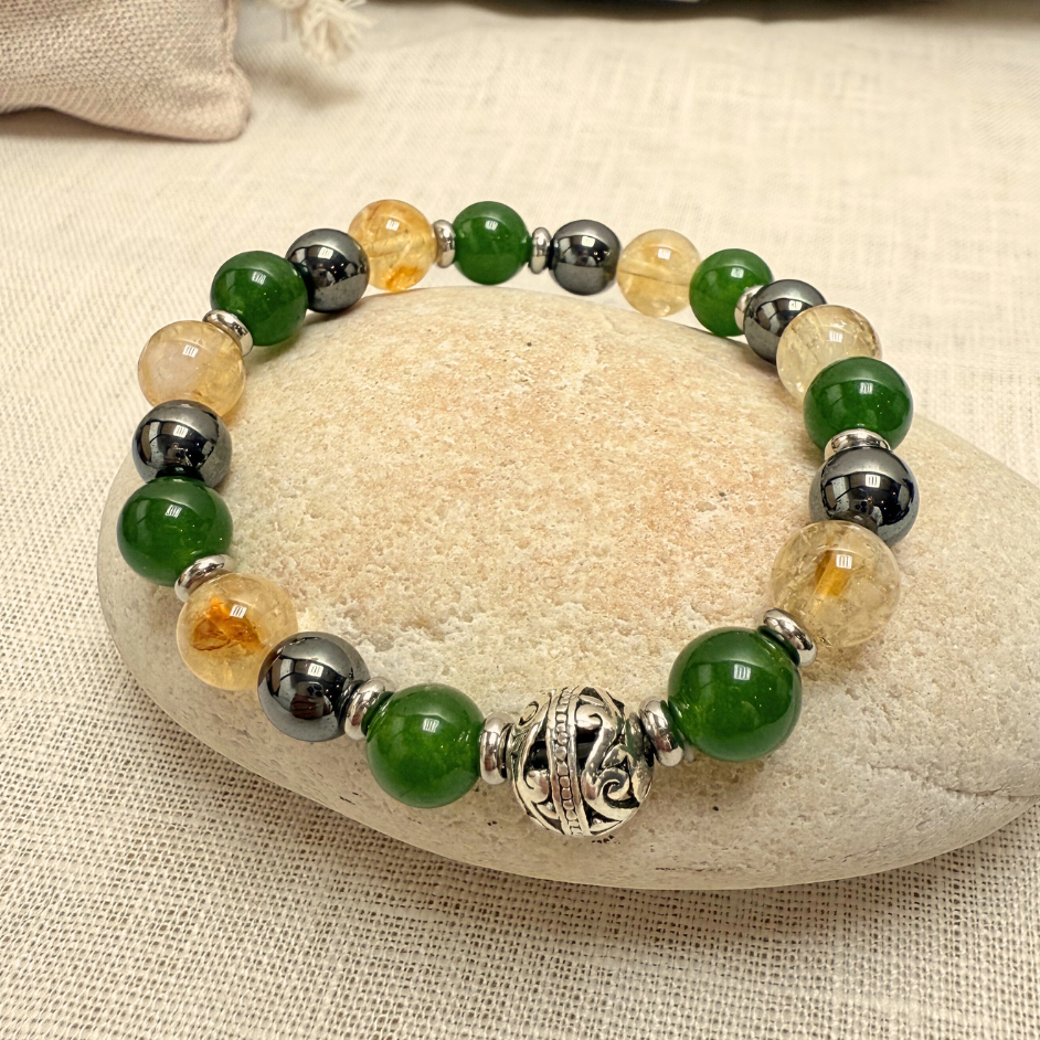 Bracelet Premium Chance Suprême en Jade, Citrine & Hématite