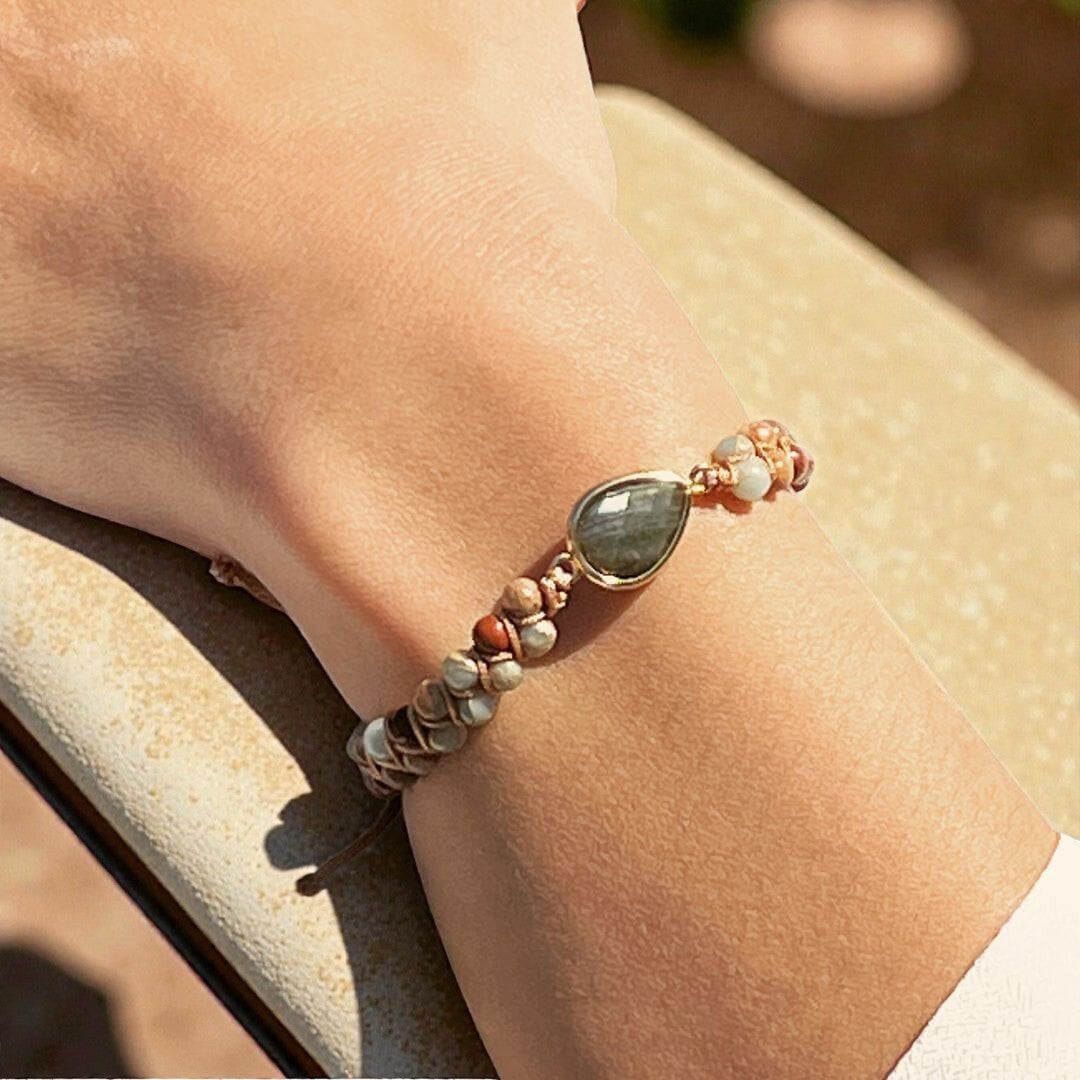 Bracelet Tressé Audace en Jaspe & Labradorite