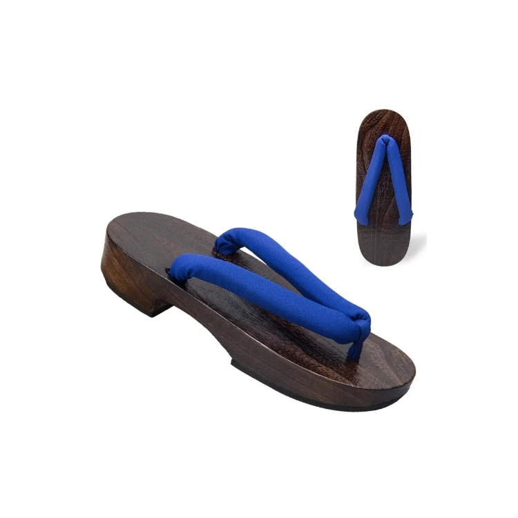 Geta Japonais d’Été Femme en Bois Naturel & Coton