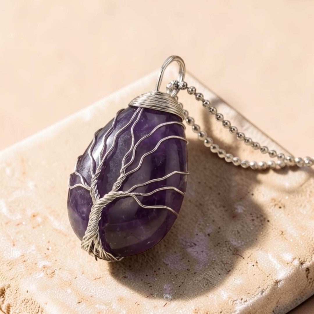 Pendentif Arbre de Guérison en Pierre Naturelle