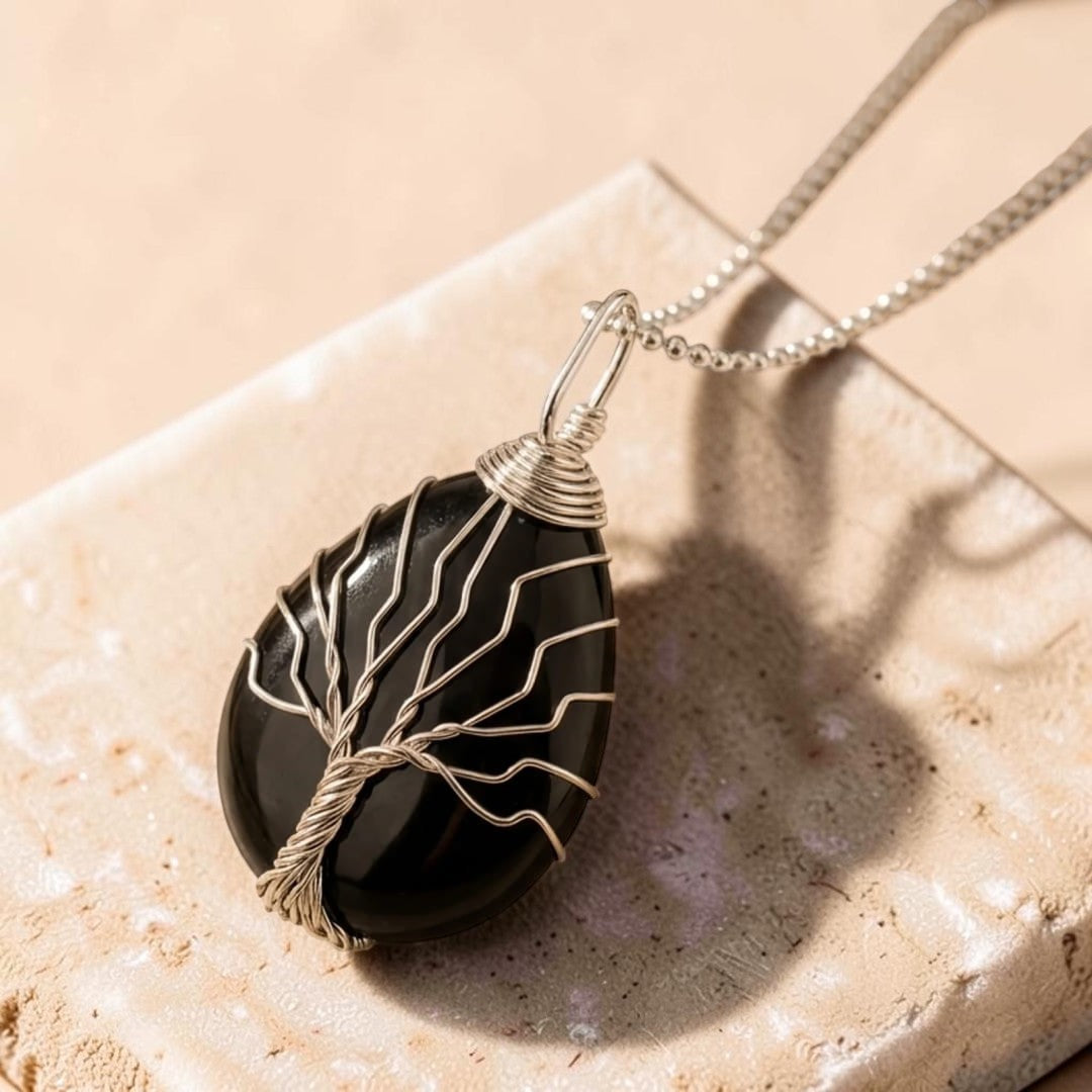 Pendentif Arbre de Guérison en Pierre Naturelle