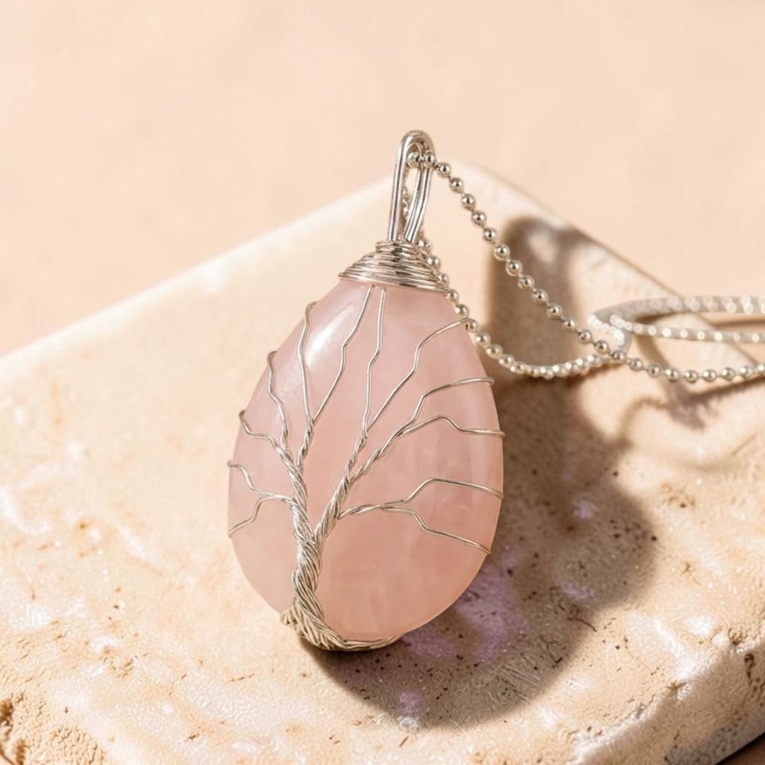 Pendentif Arbre de Guérison en Pierre Naturelle