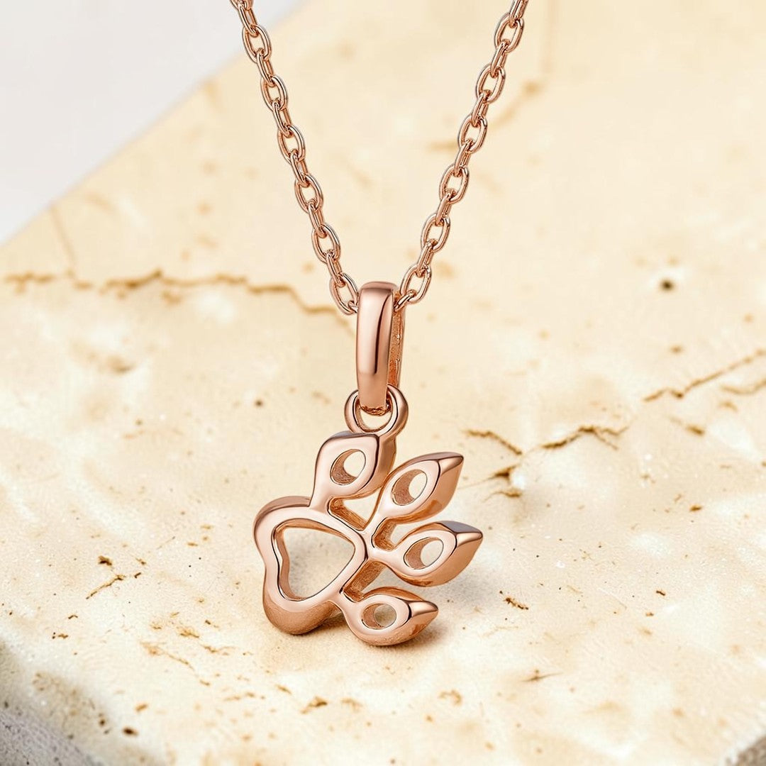 Pendentif Patte d’Amour en Quartz Rose