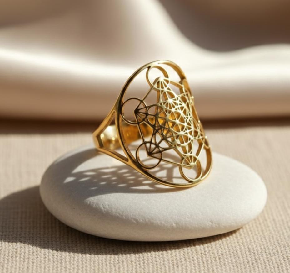 Bague Métatron en Géométrie Sacrée & Métal Finition Argent
