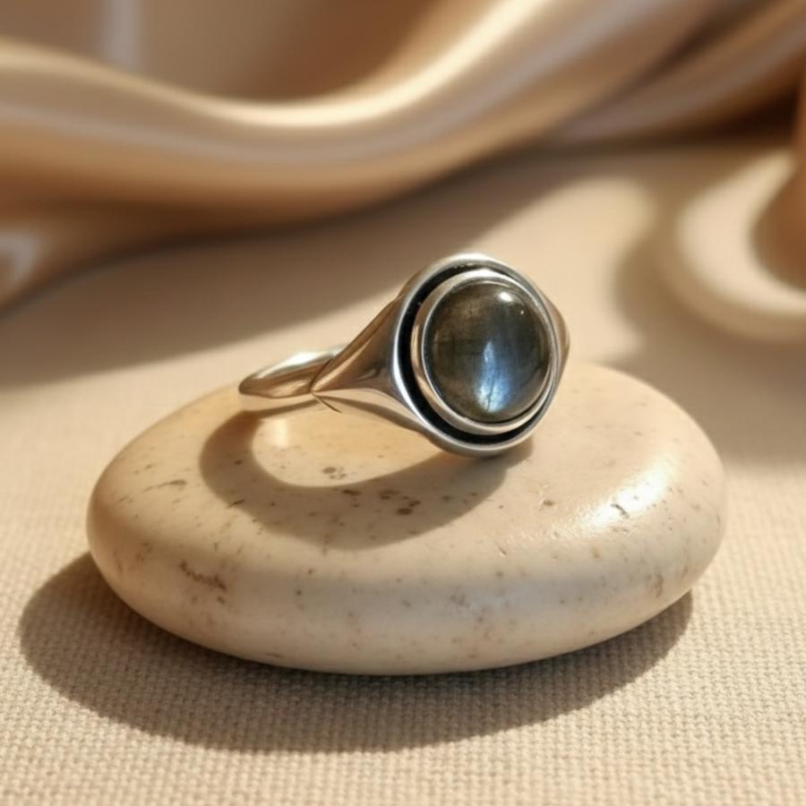 Bague Divya en Labradorite Naturelle & Argent Sterling 925