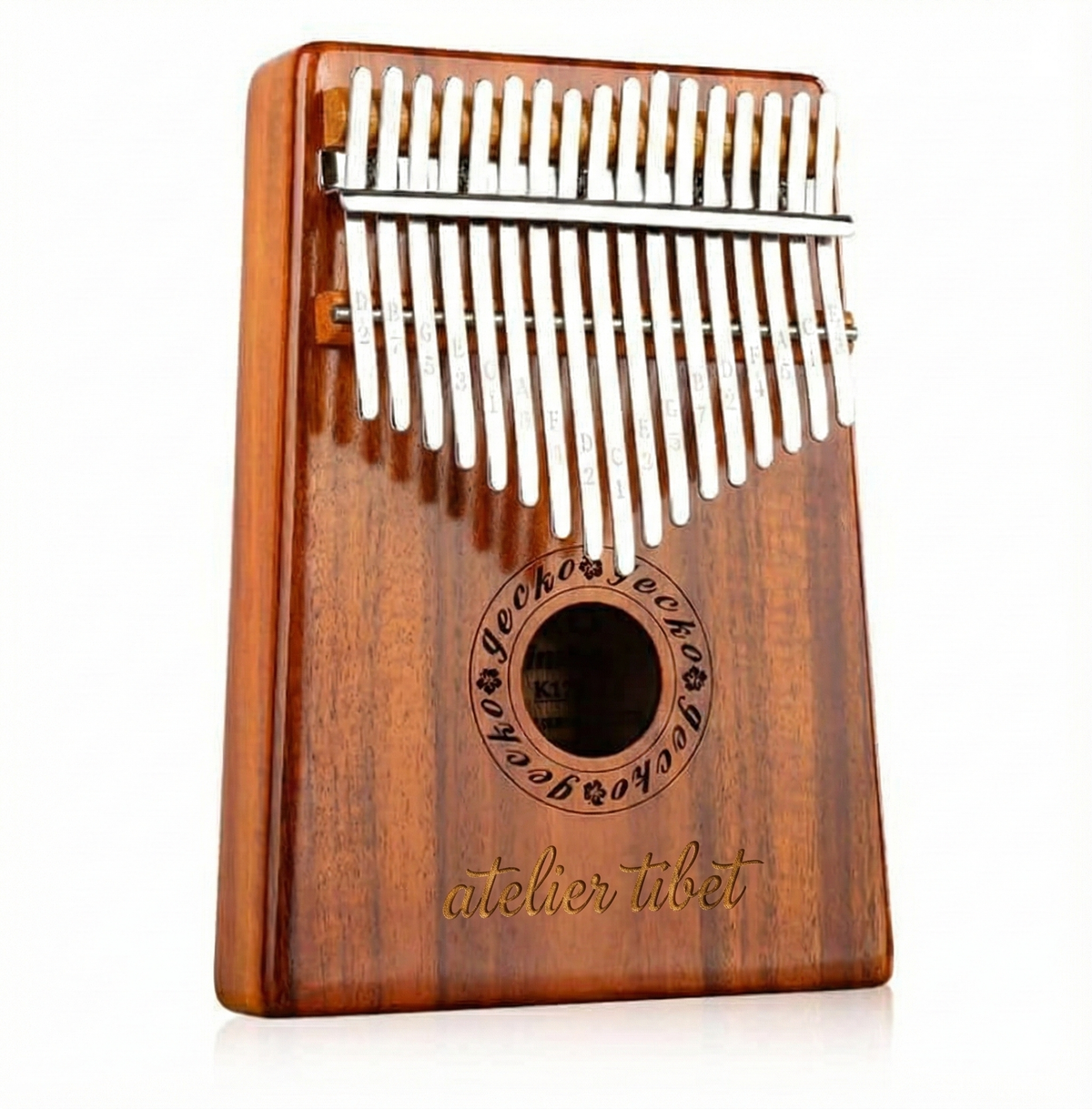 Kalimba 17 touches “Gecko” – Piano à pouces en bois, portable & relaxant