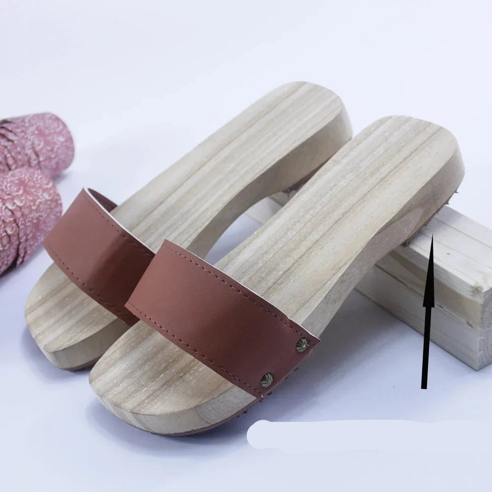 Geta Japonais Traditionnels en Bois & Caoutchouc