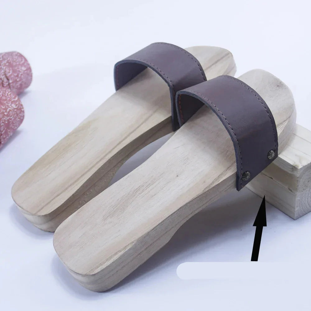 Geta Japonais Traditionnels en Bois & Caoutchouc