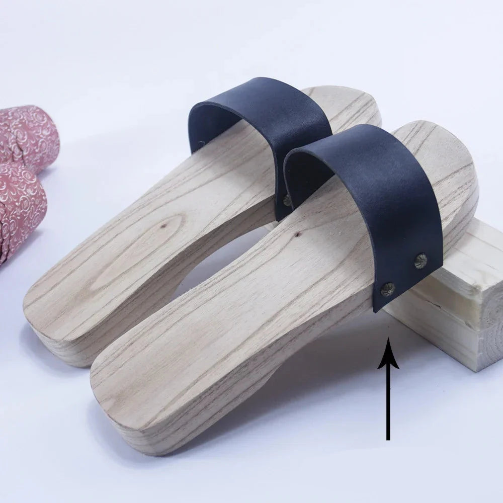 Geta Japonais Traditionnels en Bois & Caoutchouc