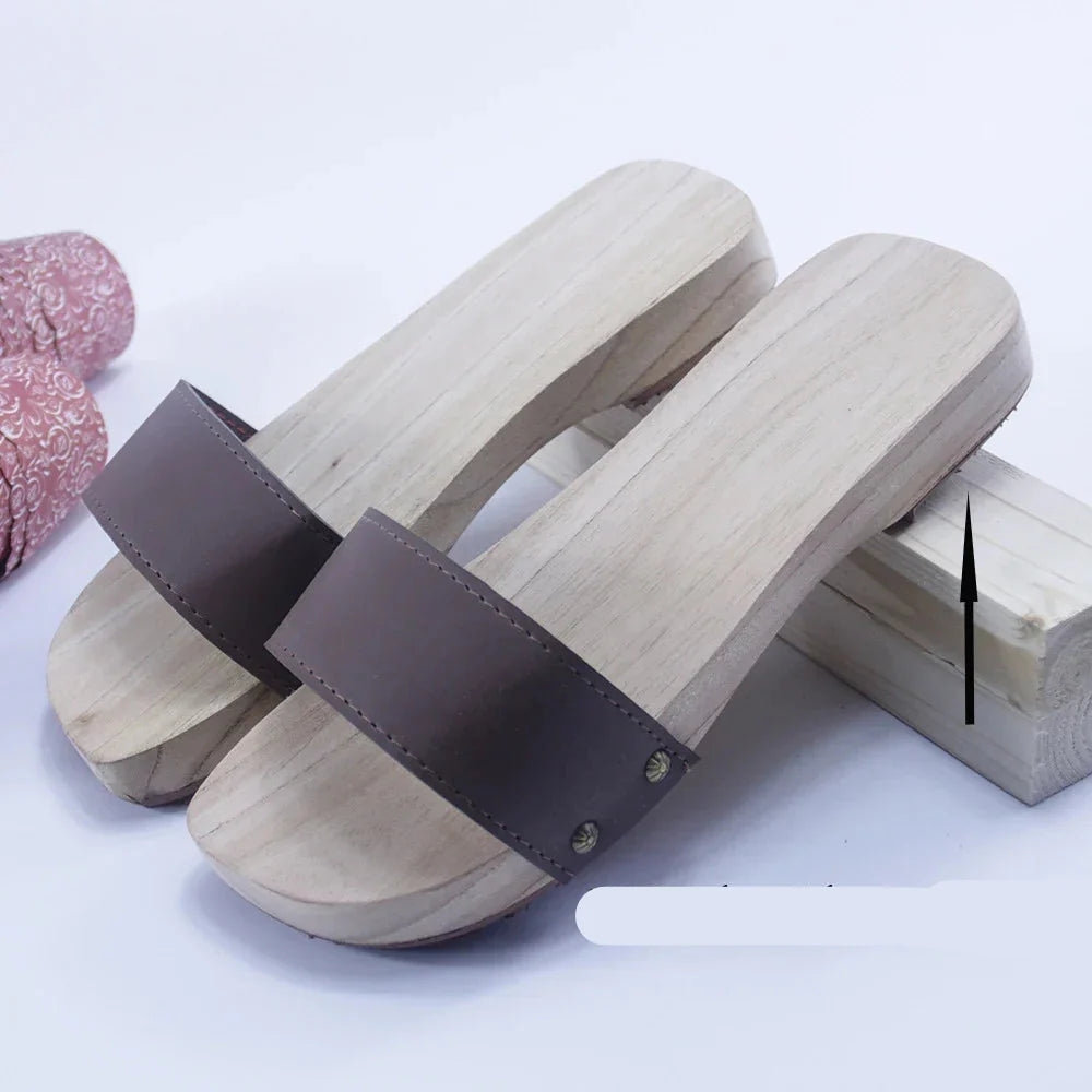 Geta Japonais Traditionnels en Bois & Caoutchouc