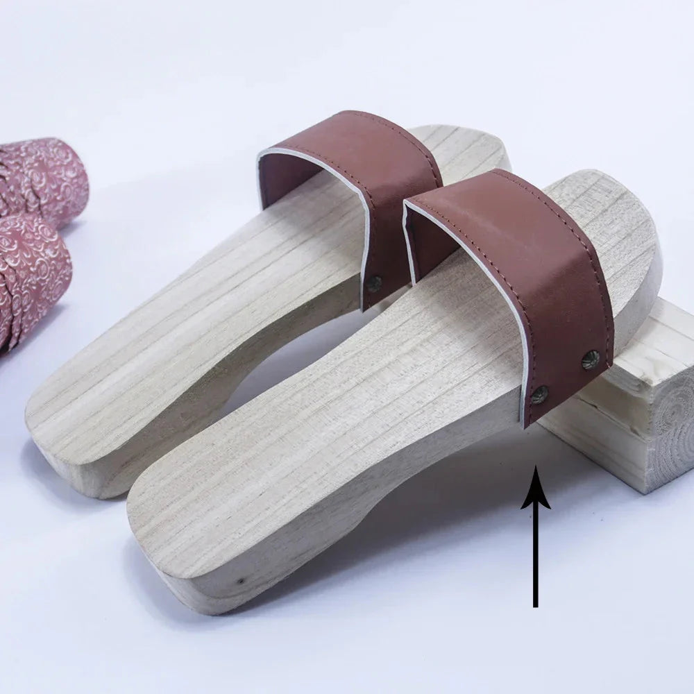 Geta Japonais Traditionnels en Bois & Caoutchouc