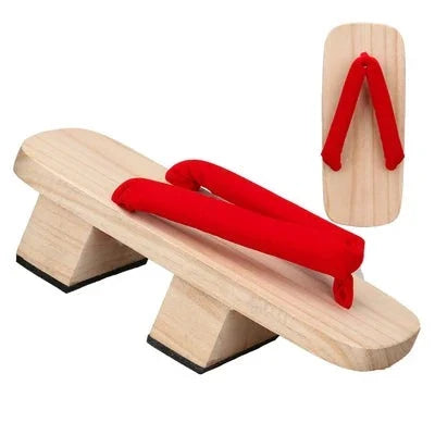 Geta Sandales Japonaises en Bois & Tissu