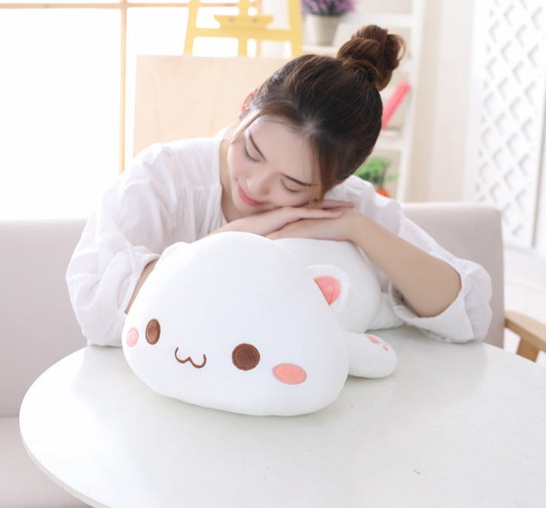 Coussin Chat Kawaii Japonais en Tissu Doux – 65 cm