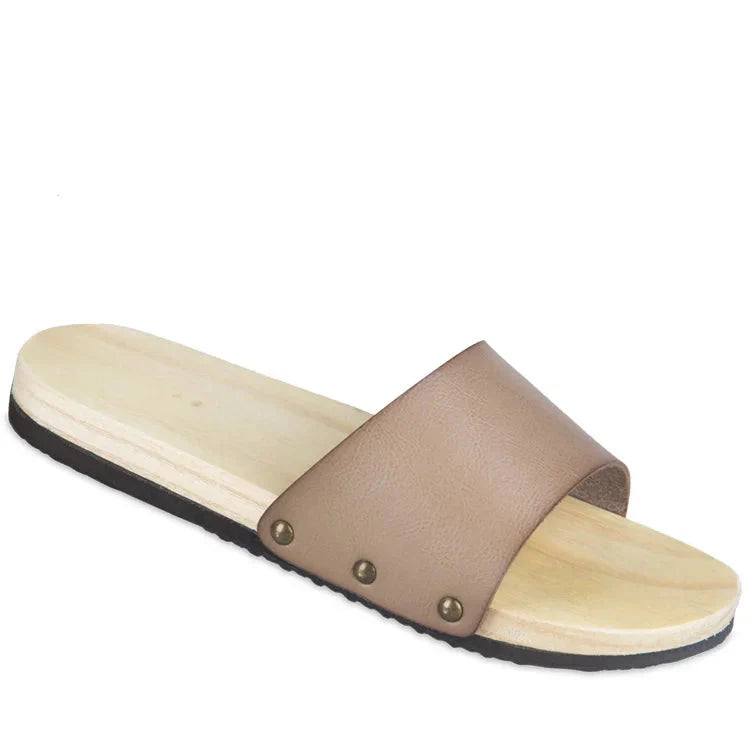 Sabot Geta Moderne en Bois & Cuir PU