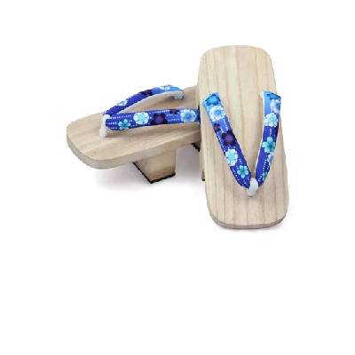 Geta Sandales Japonaises en Bois & Tissu