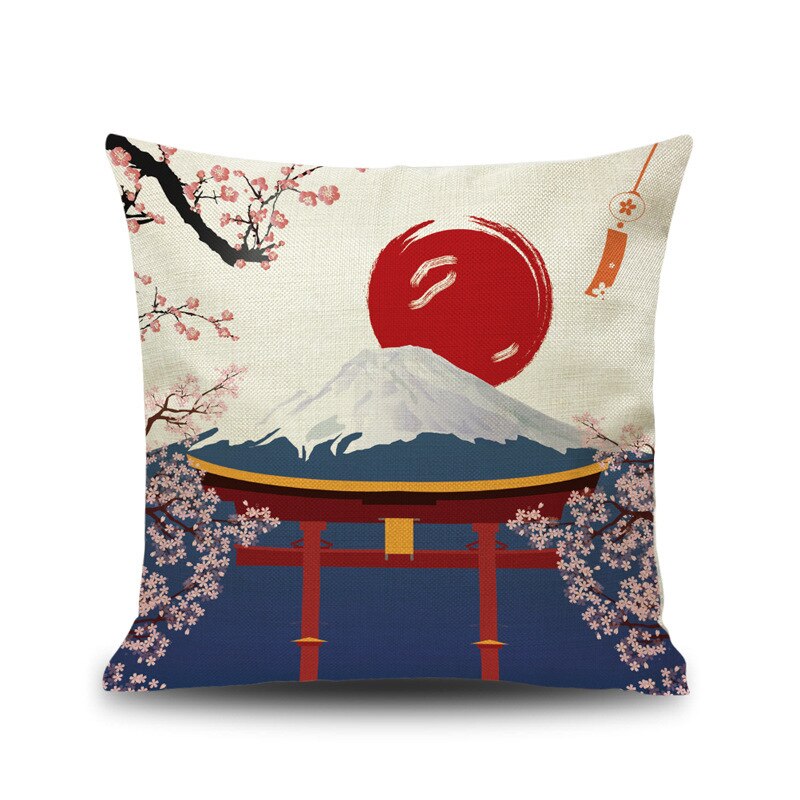 — Housse de Coussin Japonais 45 × 45 cm | Motifs Traditionnels & Design Zen