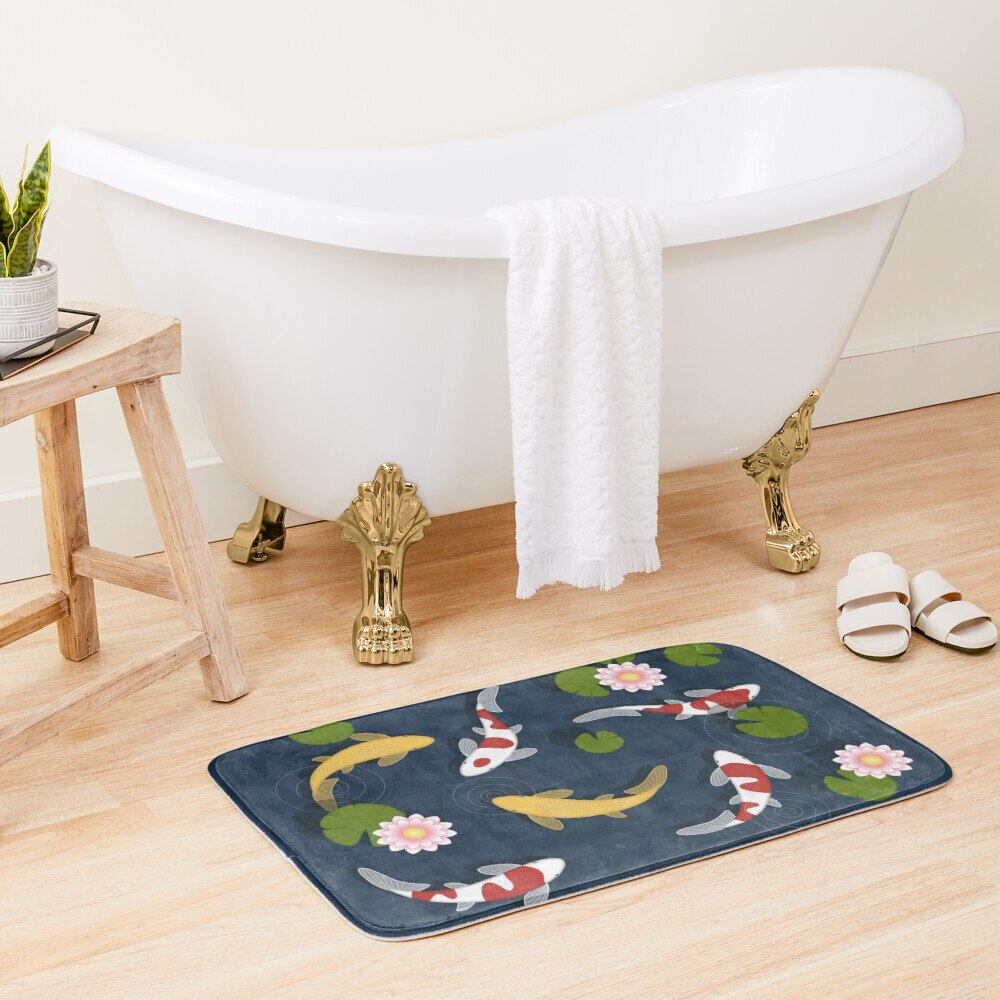 Tapis de Bain Japonais Carpes Koï | Ambiance Zen & Douceur Absorbante