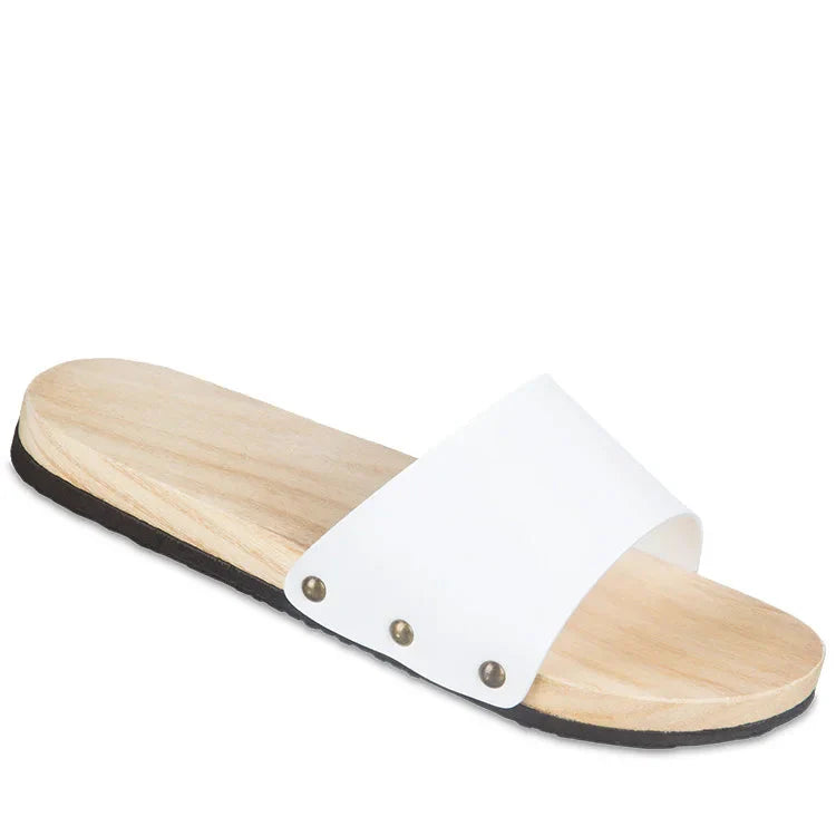 Sabot Geta Moderne en Bois & Cuir PU