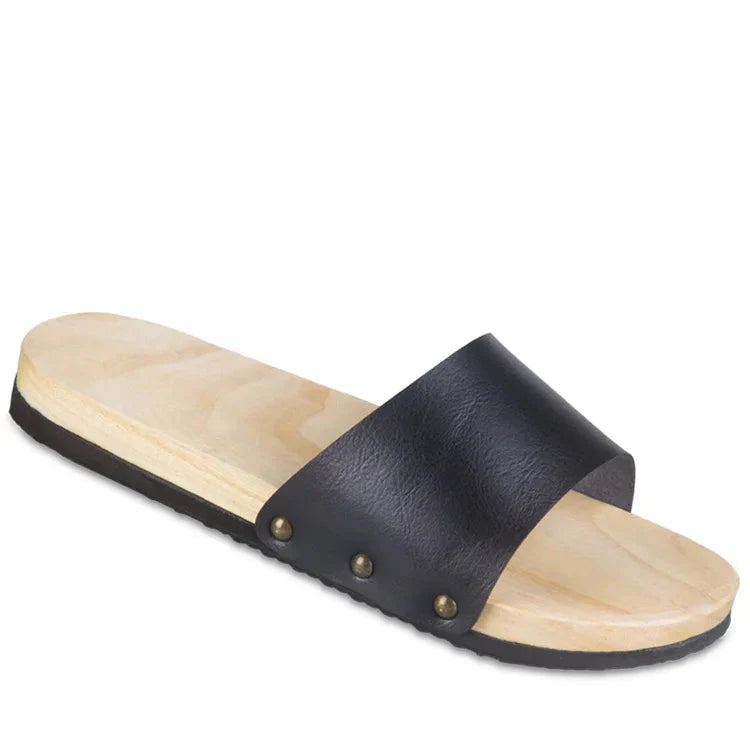 Sabot Geta Moderne en Bois & Cuir PU