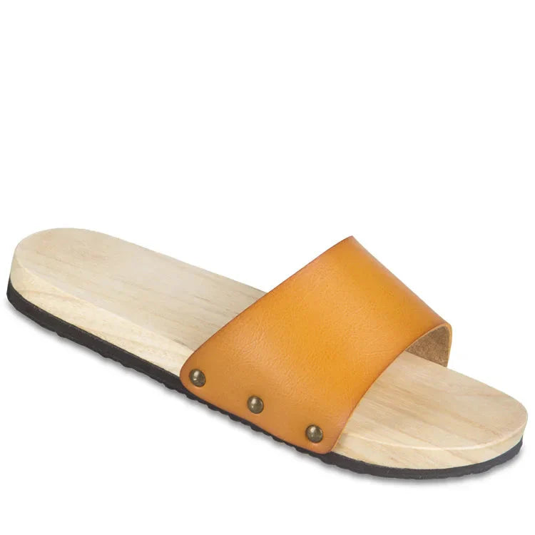 Sabot Geta Moderne en Bois & Cuir PU