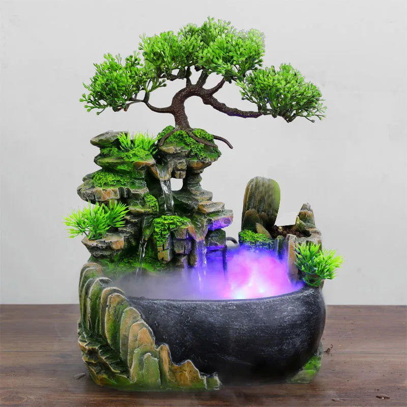 Fontaine Japonaise d’Extérieur avec LED et Pompe Silencieuse