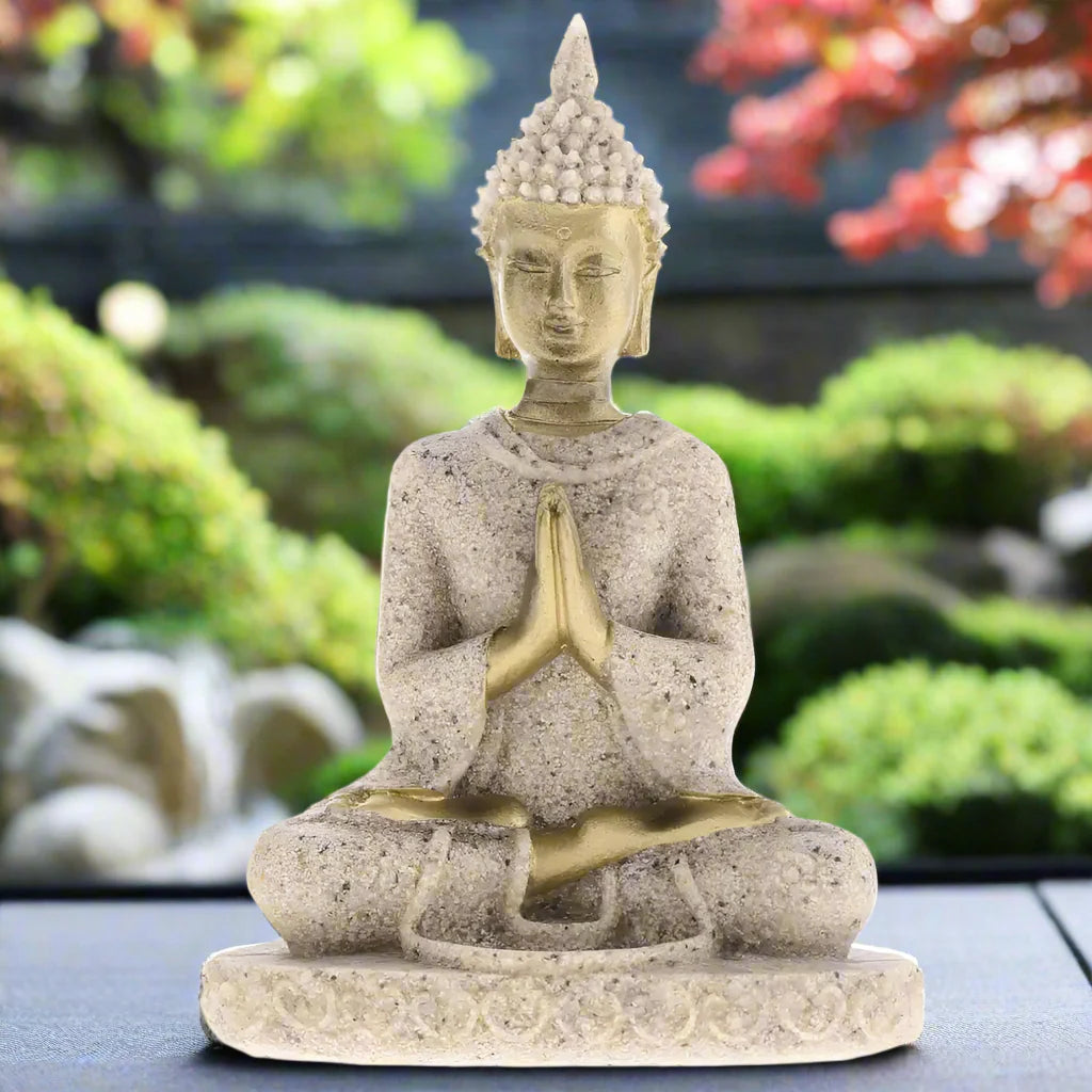 Statue Japonaise en Grès | Sculpture Zen Décorative Artisanale Intérieur