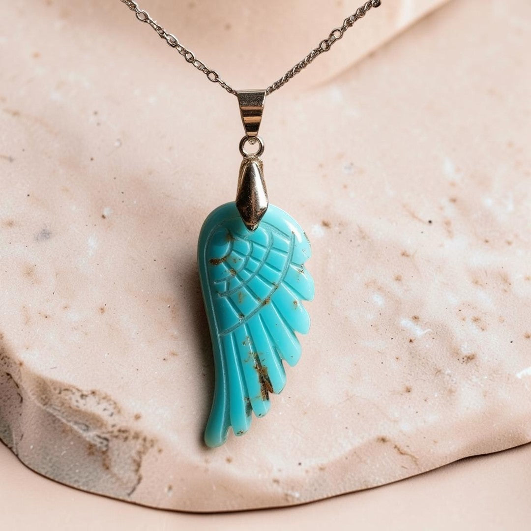 Pendentif Aile d'Ange en Pierre Naturelle