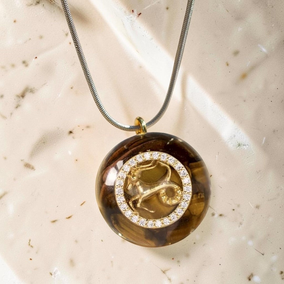 Pendentif Orgonite Signe Astrologique en Pierre Naturelle