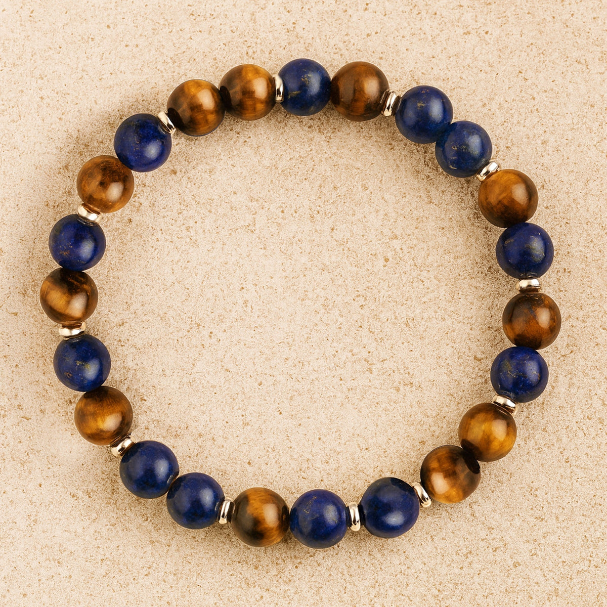 Bracelet Lâcher-Prise en Oeil de Tigre & Lapis Lazuli