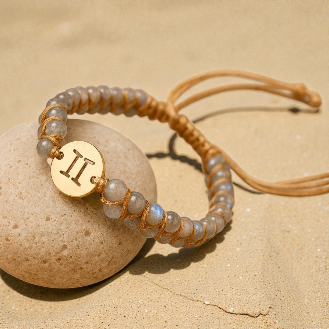 Bracelet Tressé 12 Constellations en Pierres Naturelles