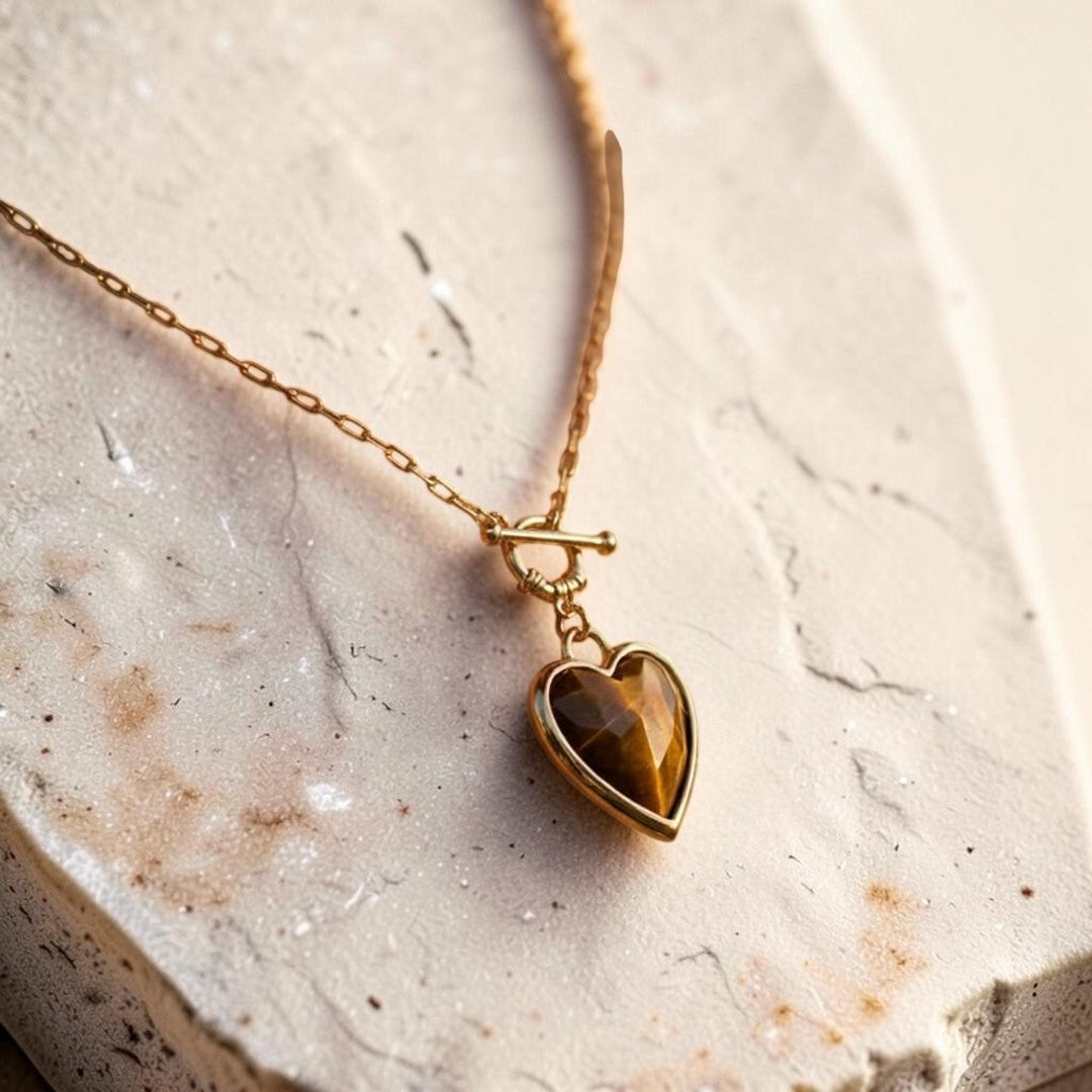 Pendentif Sérénité du Cœur en Pierres Naturelles