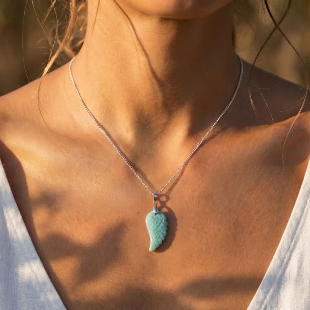Pendentif Aile d'Ange en Pierre Naturelle