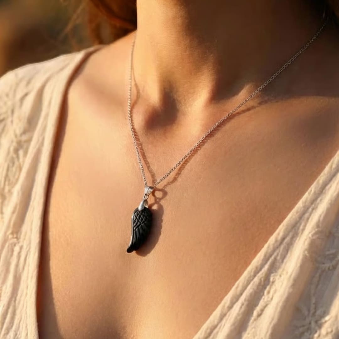 Pendentif Aile d'Ange en Pierre Naturelle