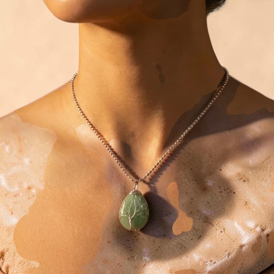 Pendentif Arbre de Guérison en Pierre Naturelle