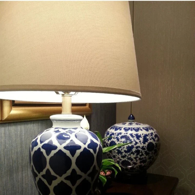 Lampe Japonaise Bleue Rétro