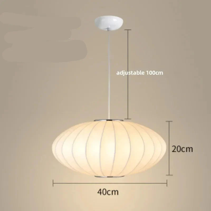 Suspension Japonaise en Soie Ovale