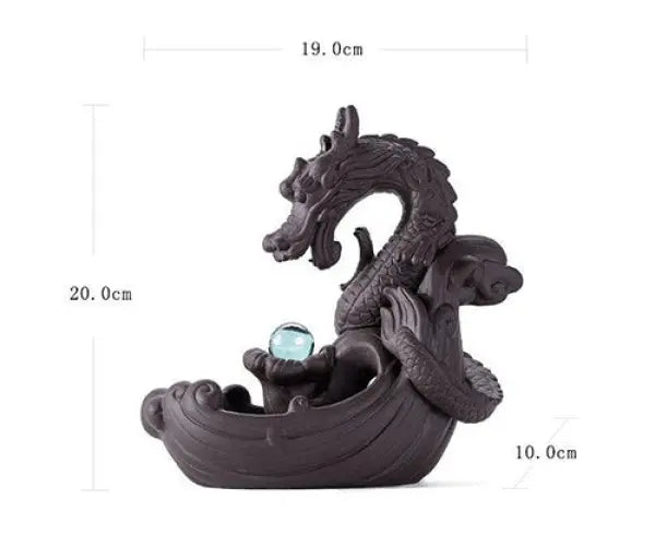 Porte-Encens Dragon à Refoulement en Céramique 4