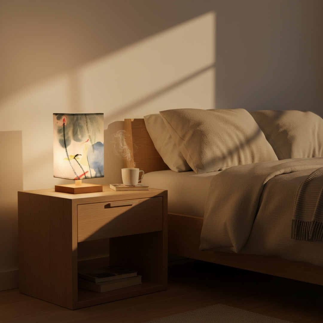 Lampe de Chevet Japonaise Scandinave – Éclairage Doux & Ambiance Zen pour Chambre et Salon