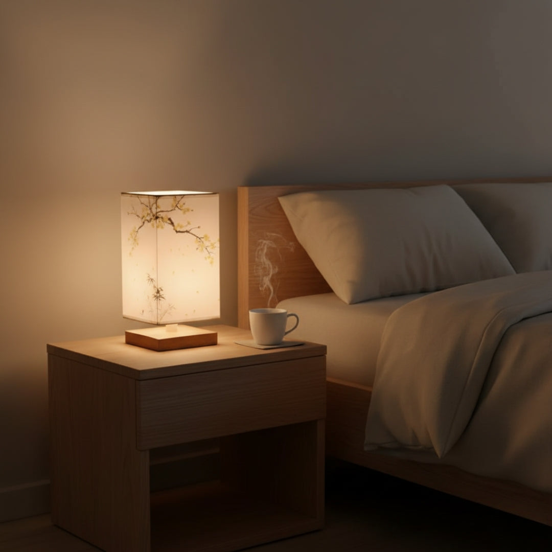 Lampe de Chevet Japonaise Scandinave – Éclairage Doux & Ambiance Zen pour Chambre et Salon