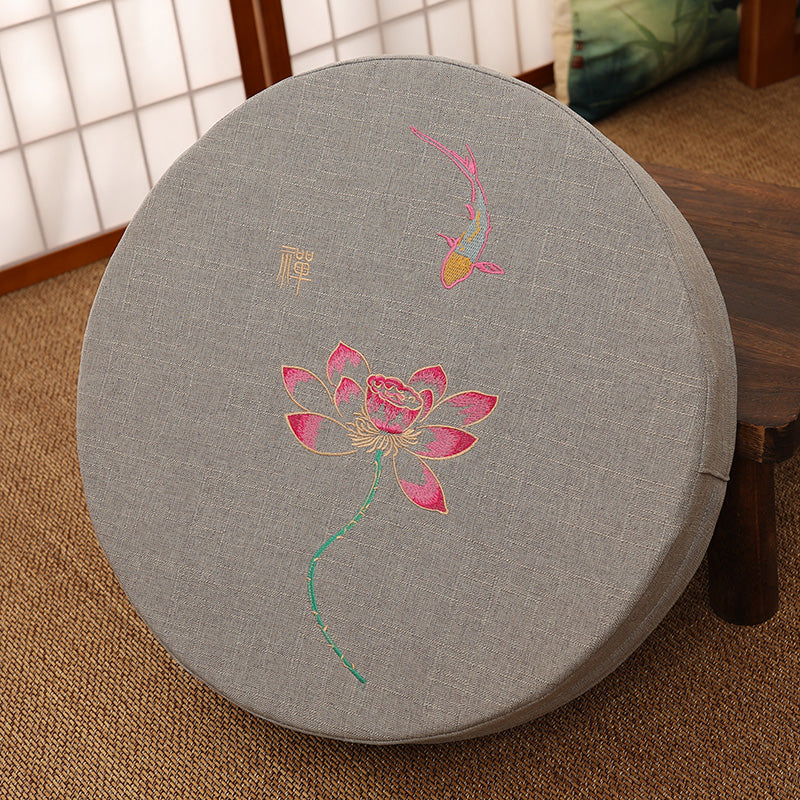 — Coussin de Méditation Zen Fleuri | Assise Japonaise Confort 40 cm